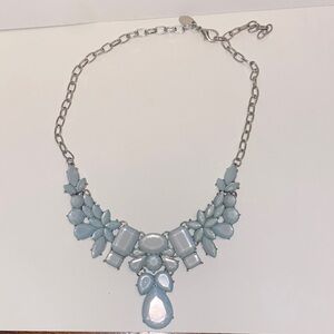 Charming Charlie Silver and Light Blue Statement Necklace